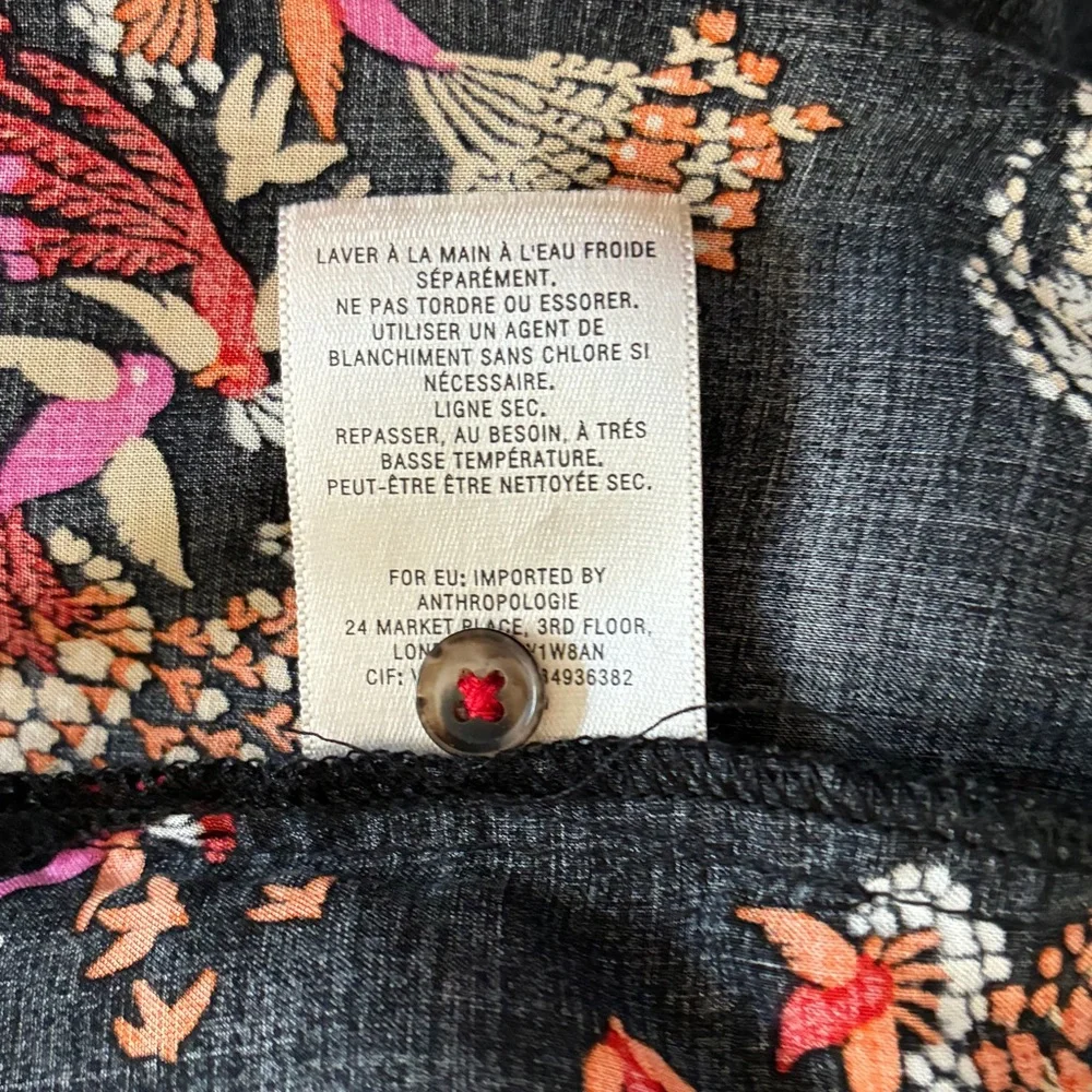 Anthropologie 28 of 52 Conversations Whimsical Bird and Floral Top - Size 6 - Picture 16 of 16